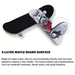 1pc 30mm Red Faced Fangs Finger Skateboard Toy