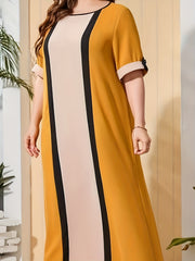 Colorblock Kaftan Maxi Dress