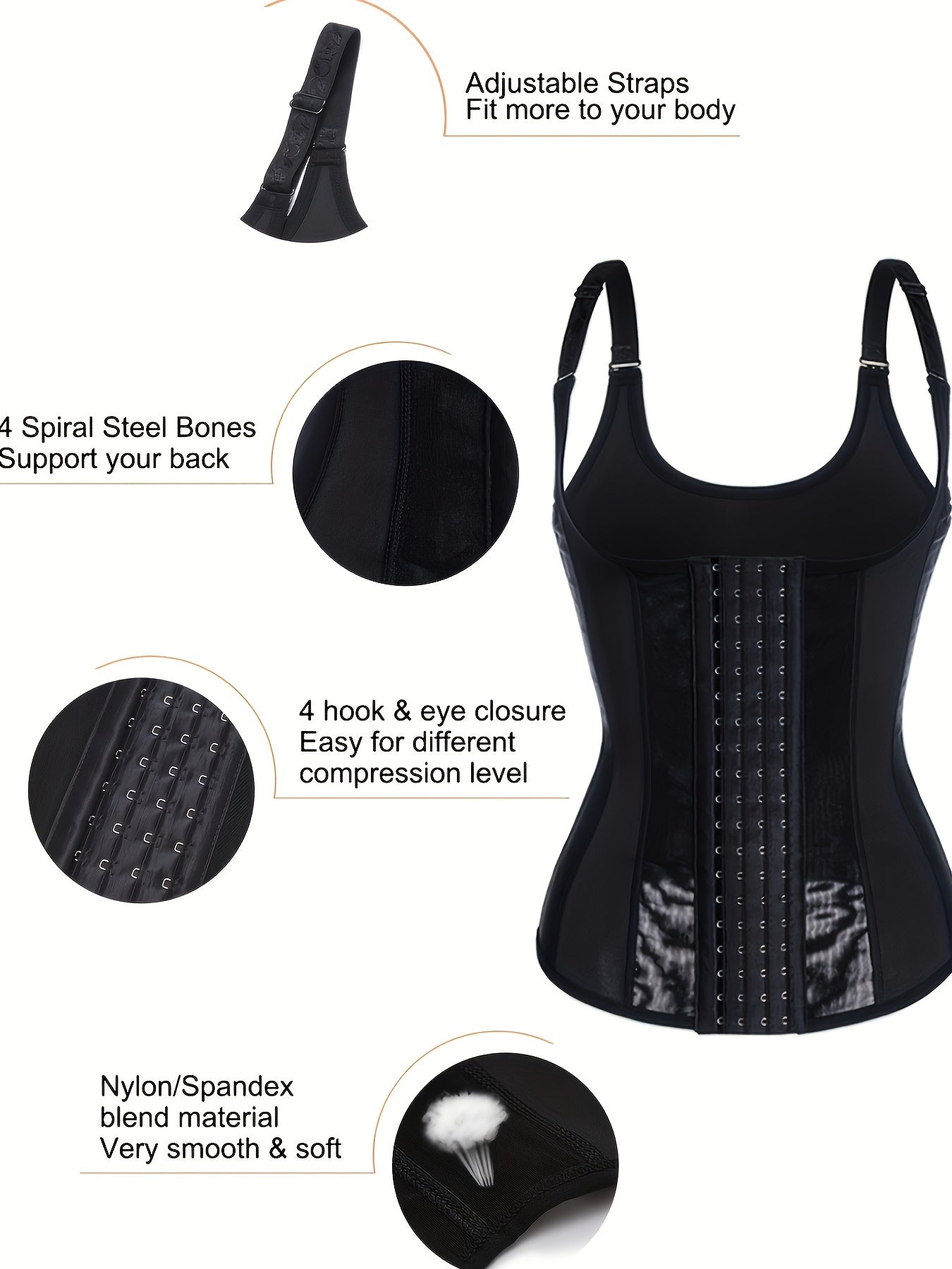 SCARBORO Corset Shaping Vest Top Waist Trainer Tummy Control
