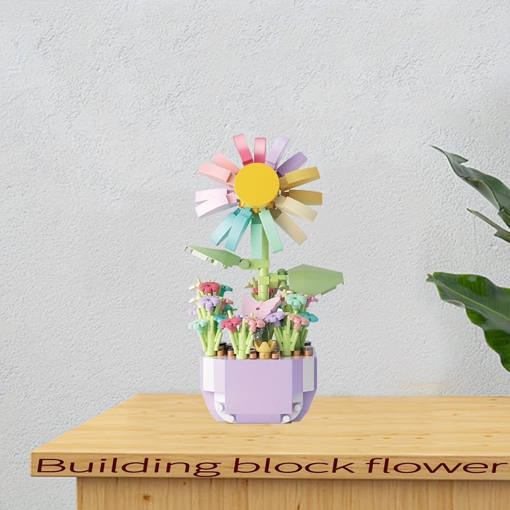 Educational Building Blocks Toys Birthday Party Year Gift Decoration Potted
