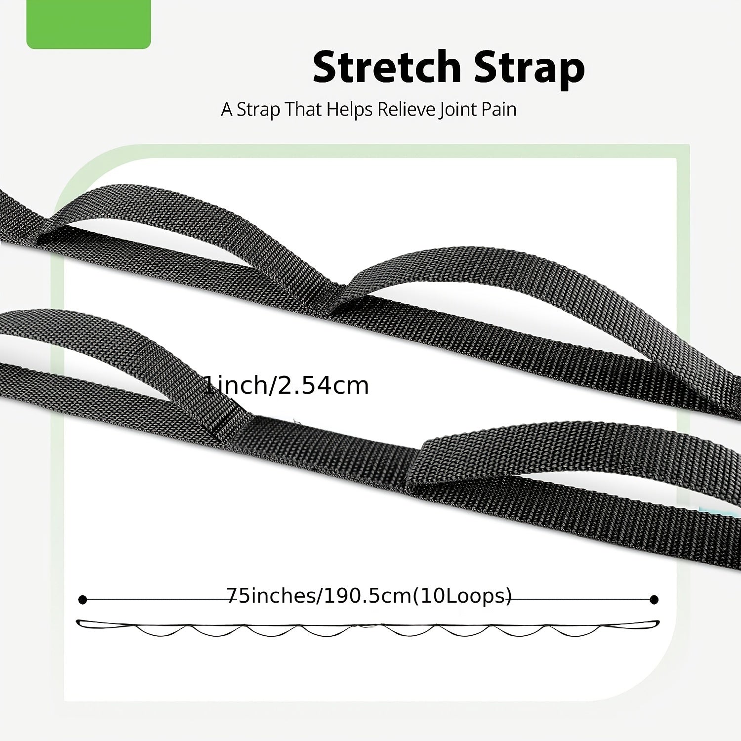 10-Loop Yoga Stretch Strap for Therapy Pilates Gymnastics