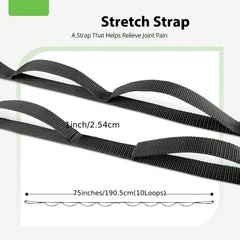 10-Loop Yoga Stretch Strap for Therapy Pilates Gymnastics