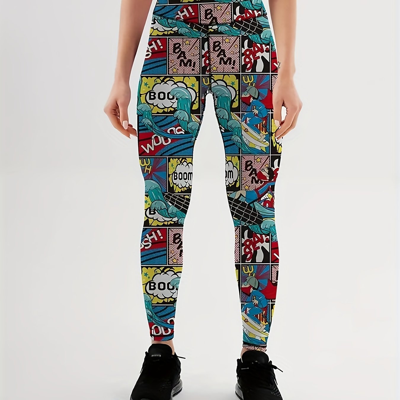 Graphic Print High Rise Fitness Leggings