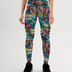 Graphic Print High Rise Fitness Leggings