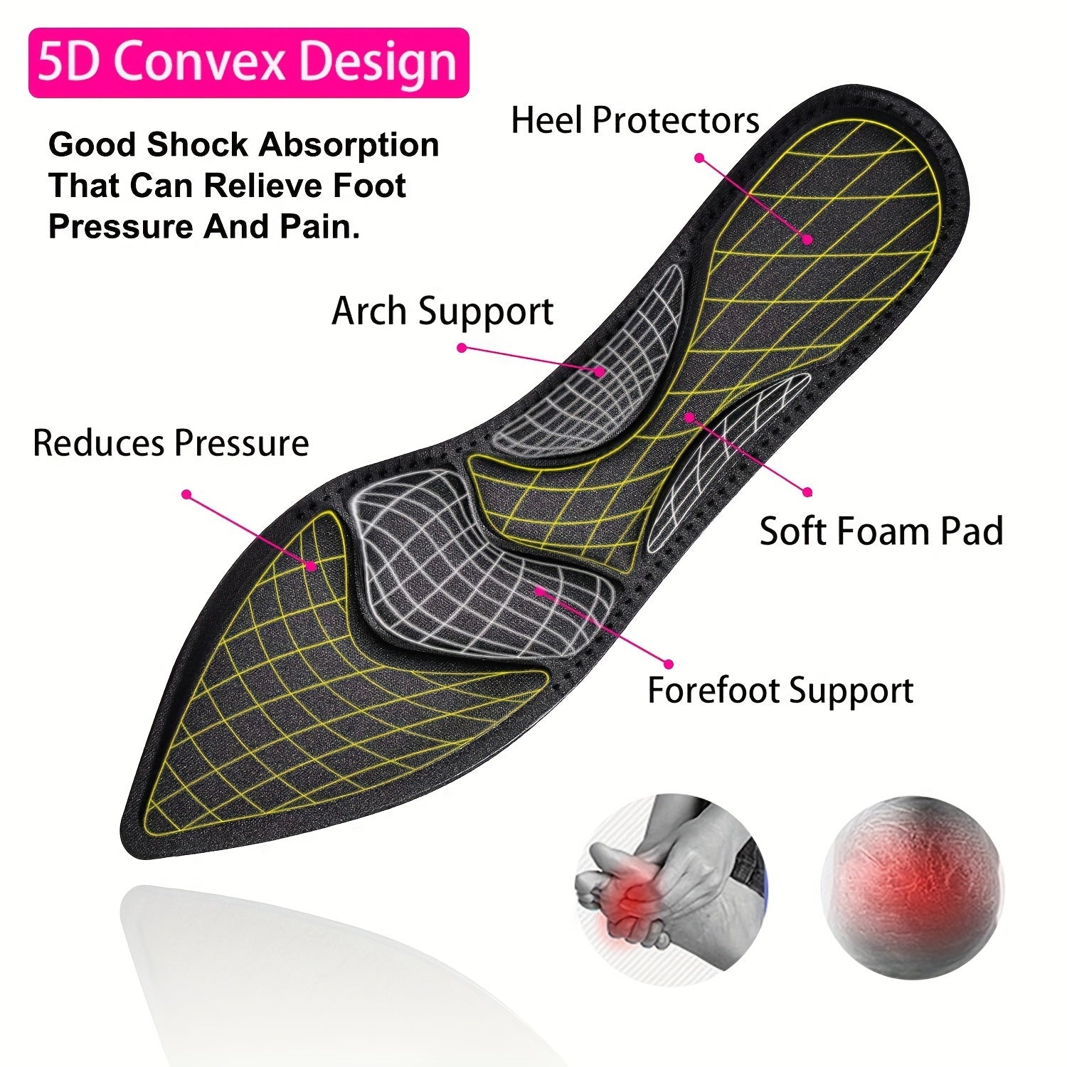 Women's High Heel Insole 5D Sponge Barefoot Comfort
