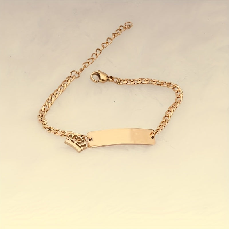 Stainless Steel Laser DIY Letter Bracelet for Boys and Girls