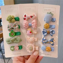 Girls' Bow Flower Mushroom Heart Hair Clips