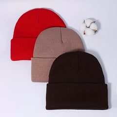 3pcs Women's Kids Winter Knitted Beanies