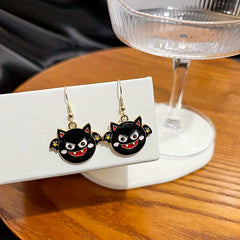 Halloween Pumpkin Head Funny Devil Hook Earrings