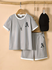 Boys Good Mood Boys Casual Outfit Round Neck T shirt & Shorts