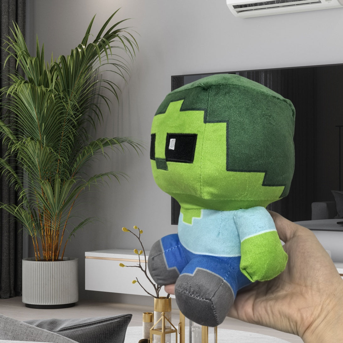 Green Sitting Zombie Plush Toy Soft & Durable Fabric Stuffed Animal