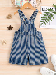 Boys Stripe Denim Pants Overall Jumpsuit Clothes Kids Clothing