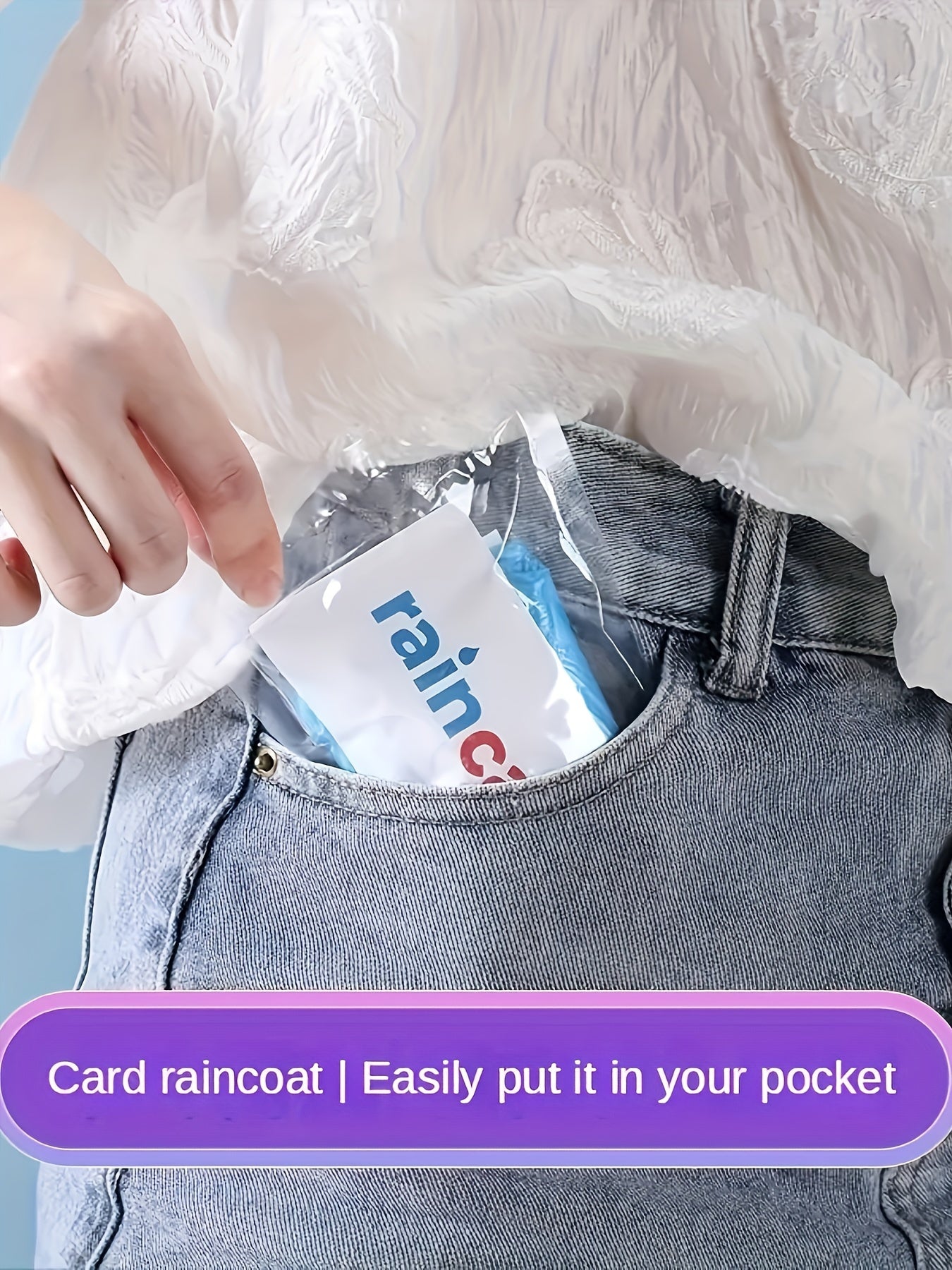 5pcs Disposable Card Raincoat Portable Waterproof Long Raincoat