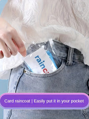 5pcs Disposable Card Raincoat Portable Waterproof Long Raincoat