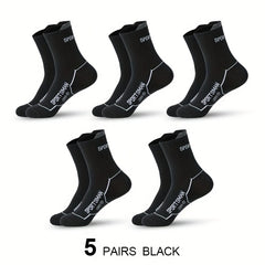 Men's Mid Calf Sports Socks for Running Cycling Fitness Basketball