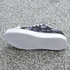 Women's Skull Print Canvas Shoes Low Top Halloween Shoes