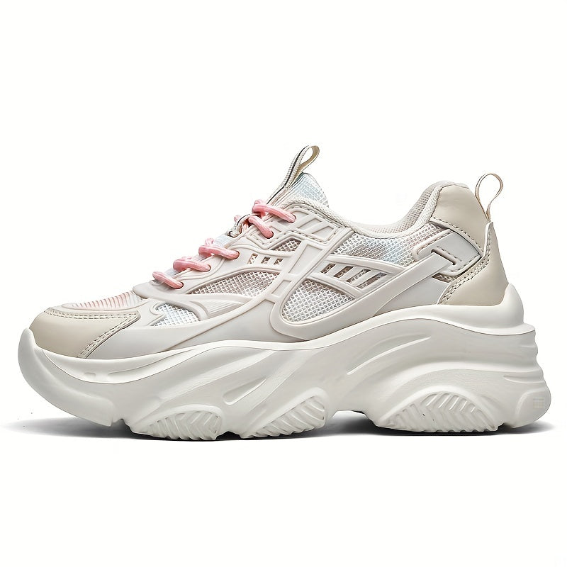 Women's Mesh Platform Sports Shoes Breathable Low Top Sneakers