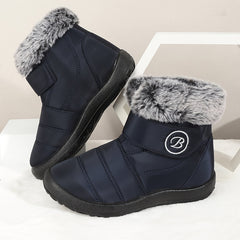 Faux Fur Lined Thermal Snow Boots Plush Slip On Winter Keep Warm Boots