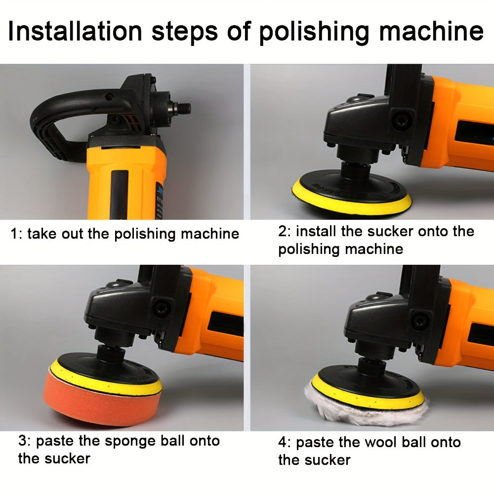 30pcs 7.62cm Car Polishing Pad Sponge Buffing Kit with Drill Adapter