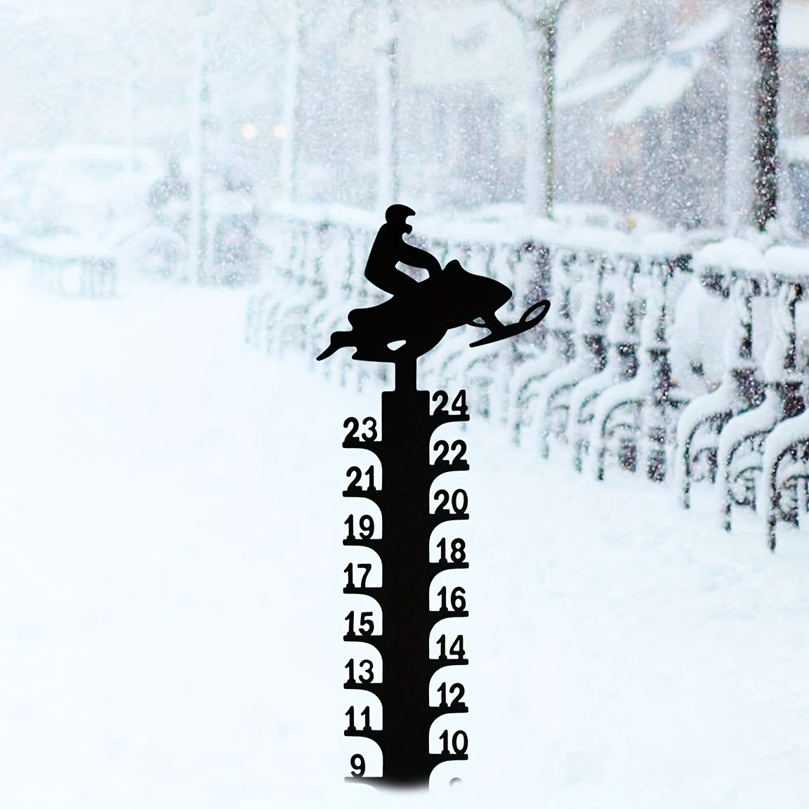 Snow Gauge Christmas Snowflake Snowfall Measuring Stick Garden Stakes