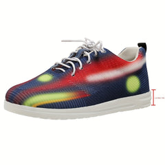 Abstract Print Sneakers Lace Up Low Top Mesh Shoes