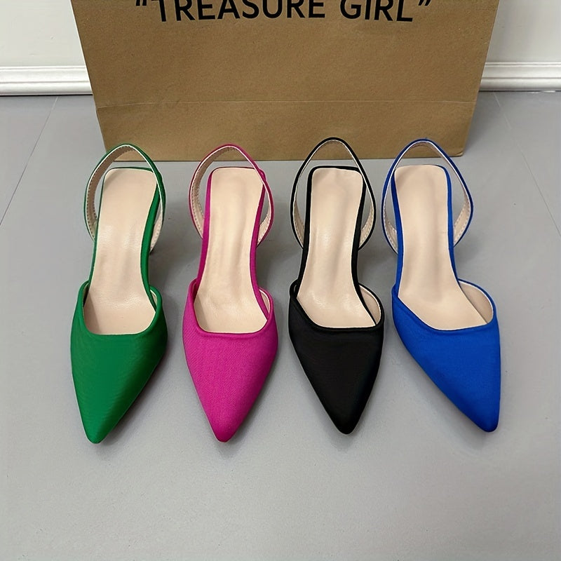 Women's Point Toe Slingback Stiletto Heel Sandals