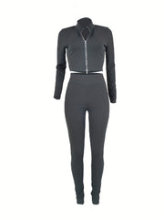 Casual Solid 2pc Set Jacket & Shorts Women's Clothing