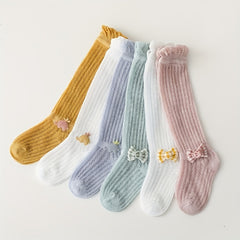 3 Pairs Baby Girls Over the Knee Long Socks Mesh Breathable Stockin