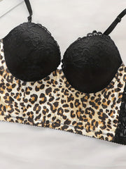 Lace Push Up Bra Breathable Leopard Intimates Lingerie