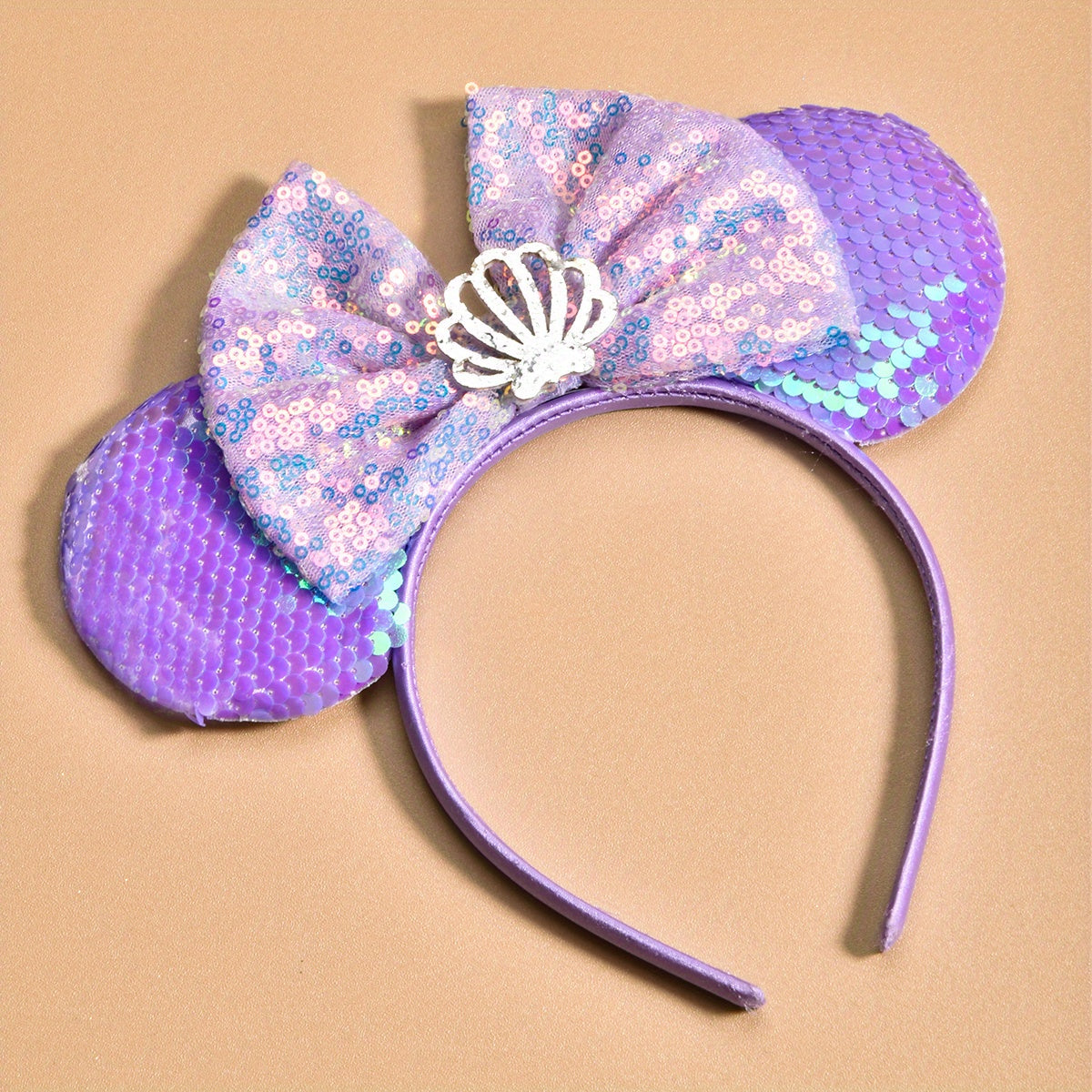 Cartoon Sequin Bow Mouse Ear Crown Headband for Girls