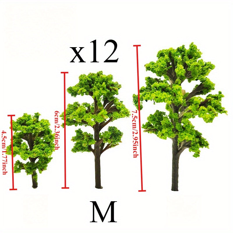 Mini Model Trees Toy House Decoration Garden Home Furnishings Plastic Leaf Trees