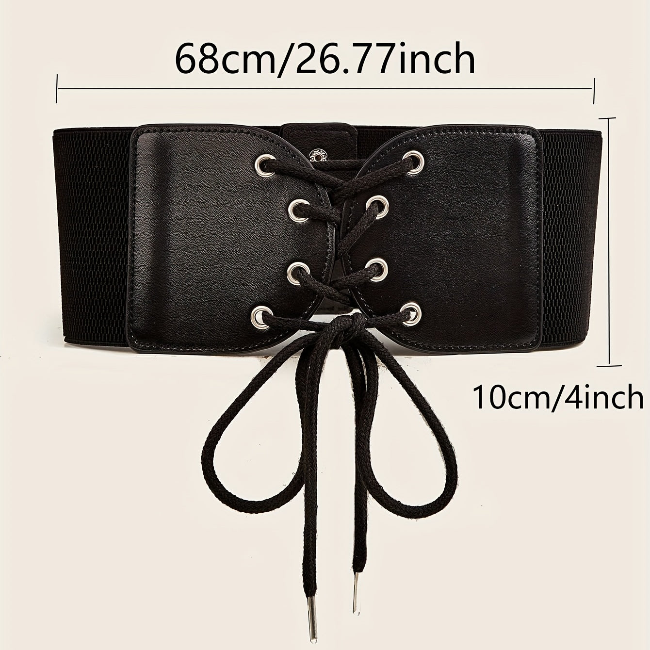 Solid Lace Up Belt Women's Elastic Wide Corset Waistband Dress Belt