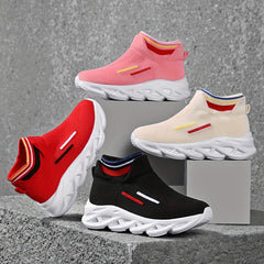 Boy's Knit Sock Shoes Non Slip Casual Platform Shoes