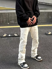 Men's Slim Fit Ripped Jeans for Spring Summer