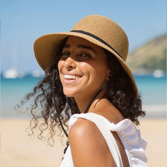 Wide Brim Sun Hat With Wind Lanyard Classic Summer