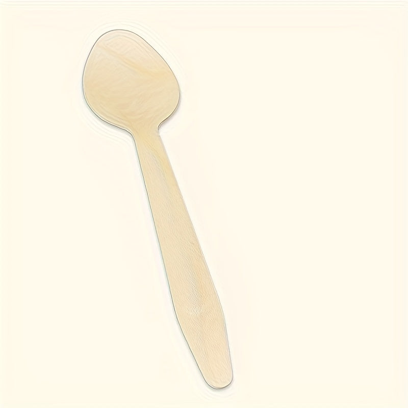 100pcs Disposable Wooden Spoons Biodegradable Bulk Birch Spoons