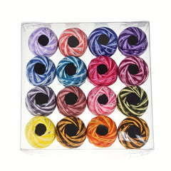 Embroidery Thread 16 Mixed Colors DIY Hand Knitting Wool Hair Clip Rubber Band