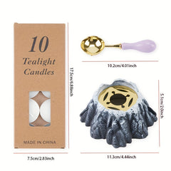 3pcs Wax Seal Set with Spoon, Melting Furnace, 10 Candles