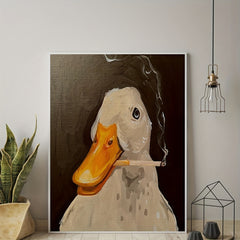 Duck Picture Canvas Painting Smoking Duck Wall Art Poster Print