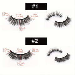 3 Pairs Magnetic Eyelashes 3D Mink Makeup Lashes Set Natural False Lashes
