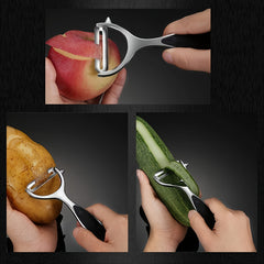 2pcs Stainless Steel Fruit and Vegetable Peelers with Non Slip Handle