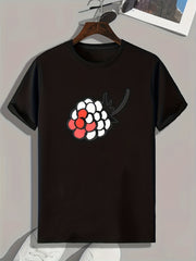 Berry Pattern Print Men's Comfy Sports T-shirt Graphic Tee