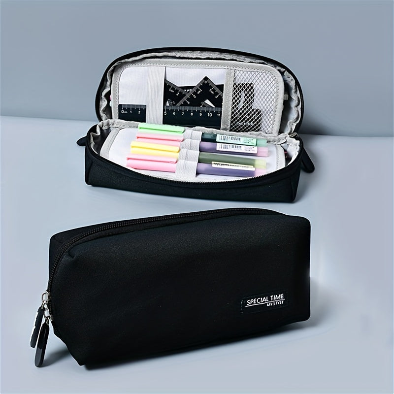 Large Capacity Canvas Pencil Bag School Supplies Storage Bag