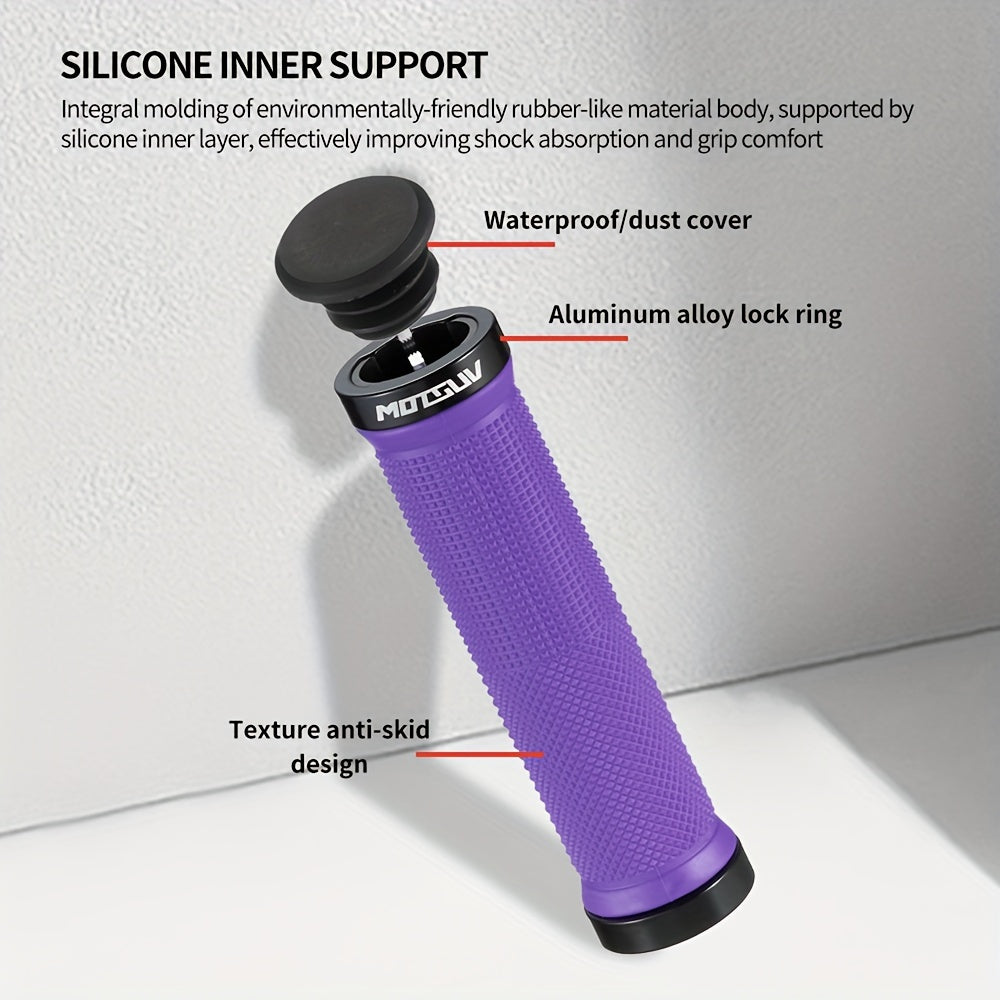 MTB Handlebar Grips Aluminum Locking Non-slip Shock Absorption