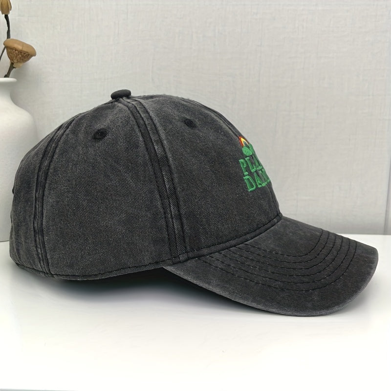 Rainbow Embroidery Unisex Baseball Cap Washed Distressed Dad Hat Adjustable Golf