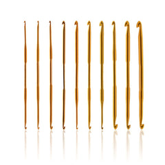 10pcs Double Ended Alumina Crochet DIY Knitting Tools Golden Aluminum Crochet