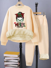 Women's Plus Size Christmas Casual Outfits Set