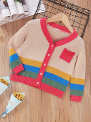 Striped Knitted Girls Sweater Pullover - Fall Winter Casual