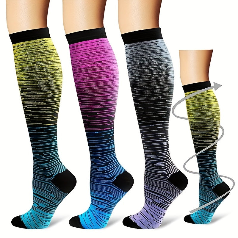 6 Pairs Compression Socks for Men and Women - Knee High Stocking for Sports