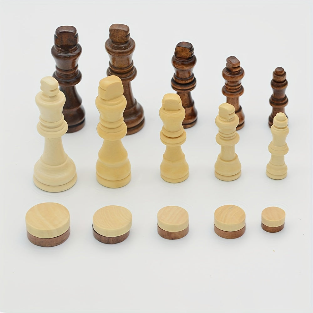 3 in 1 Chess Sets Travel Board Games Wooden Chess Board 29.01cm X 29.01cm